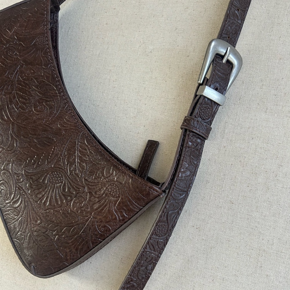 Zara Western Embossed Small Shoulder Bag w/ Buckle Detail - Picture 2 of 5